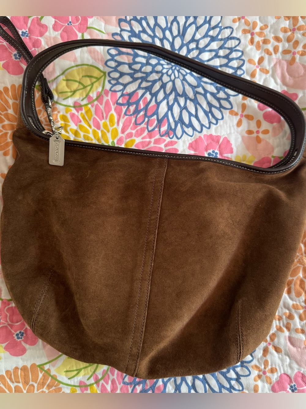 RARE COACH VINTAGE Y2K ERGO CHOCO BROWN FINEST SUEDE LEATHER HOBO TOTE BAG 9220